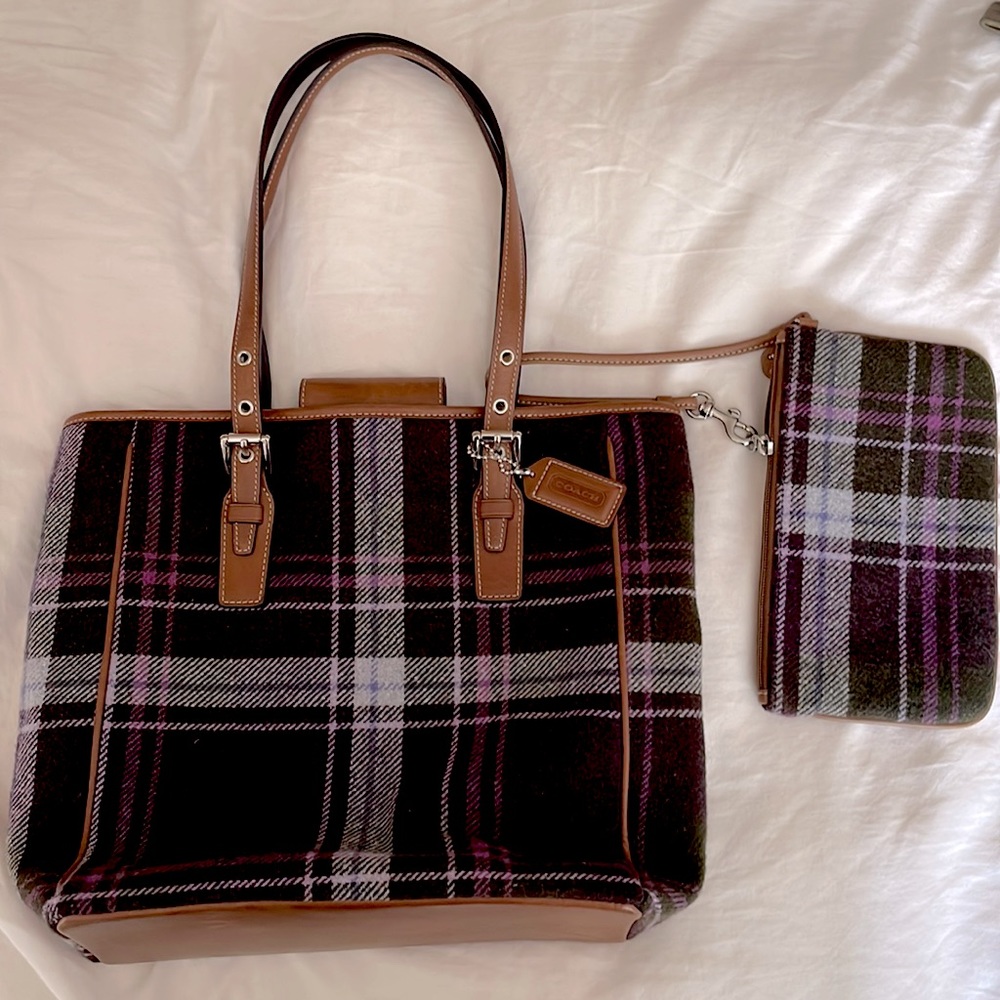 Plaid is Rad Coach purse and wristlet! - Picture 2 of 10